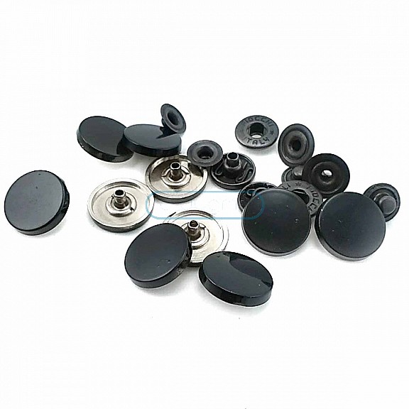 16 mm 5/8"Snap Fastener Metal Black Coat Snap Buttons C0005