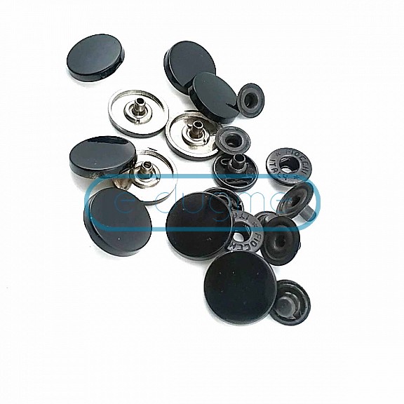 16 mm 5/8"Snap Fastener Metal Black Coat Snap Buttons C0005