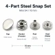 10 mm Snap Fasteners 16L / 25/64" VT2 Snap Fasteners C0006 for wallets, card holders, and small bags