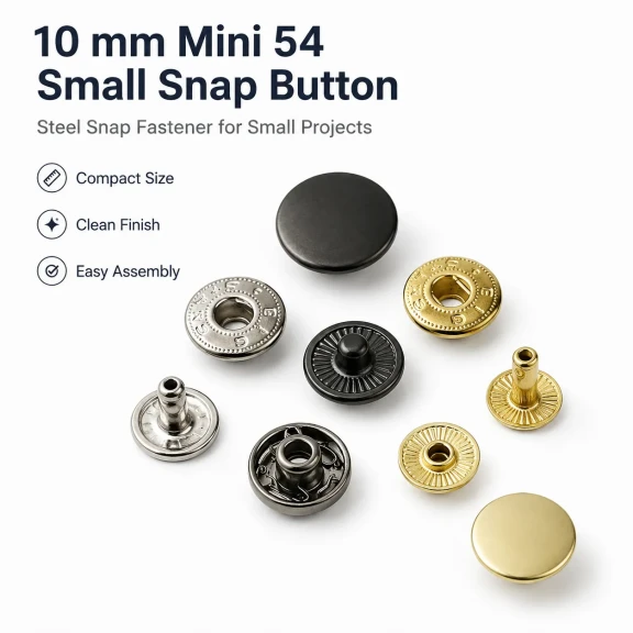 10 mm Snap Fasteners 16L / 25/64" VT2 Snap Fasteners C0006 for wallets, card holders, and small bags