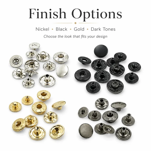 10 mm Snap Fasteners 16L / 25/64" VT2 Snap Fasteners C0006 for wallets, card holders, and small bags