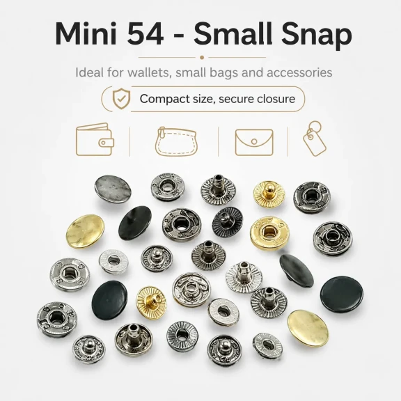 10 mm Snap Fasteners 16L / 25/64" VT2 Snap Fasteners C0006 for wallets, card holders, and small bags