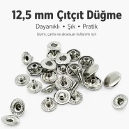 12.5 mm 54 System Sheet Metal Snap Button 144 Pieces / Pack C0008