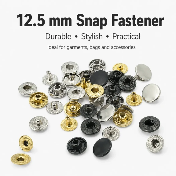 12.5 mm 54 System Sheet Metal Snap Button - 144 Pieces Pack for Apparel and Textile Use