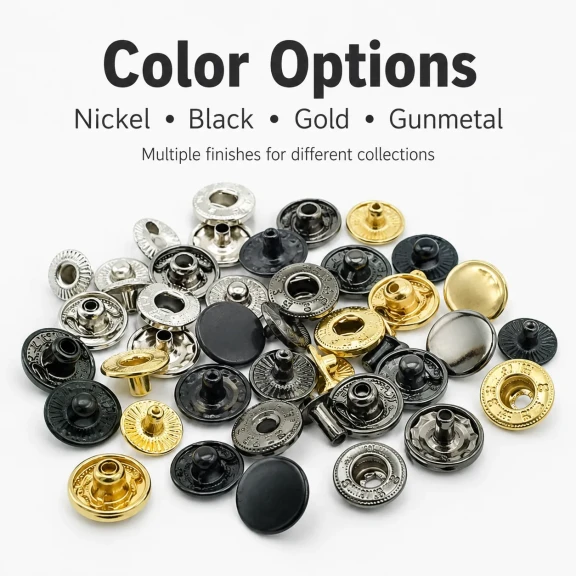 12.5 mm 54 System Sheet Metal Snap Button - 144 Pieces Pack for Apparel and Textile Use