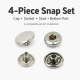 12.5 mm 54 System Sheet Metal Snap Button - 144 Pieces Pack for Apparel and Textile Use