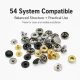 12.5 mm 54 System Sheet Metal Snap Button - 144 Pieces Pack for Apparel and Textile Use