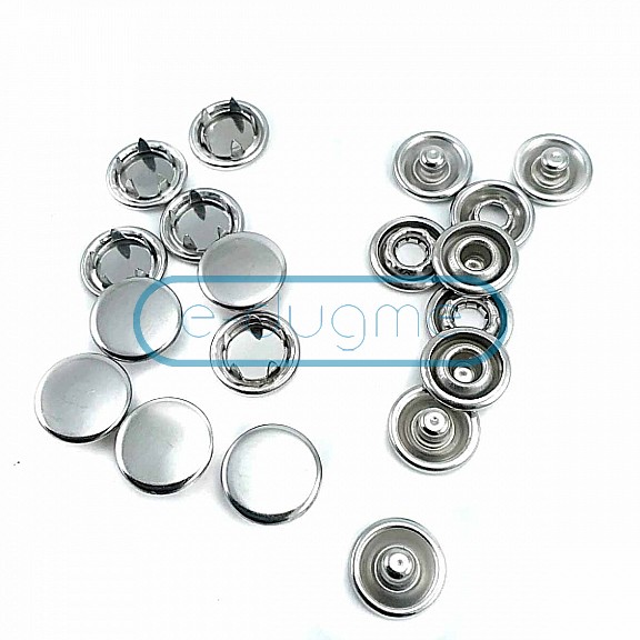 10.5 mm Stainless Prong Snap Fastener 17L / 13/32" With Cap (1 Gros ) C0011