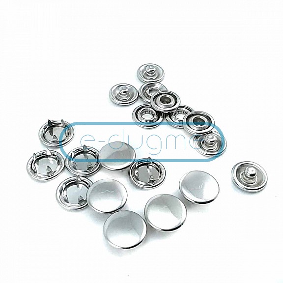 10.5 mm Stainless Prong Snap Fastener 17L / 13/32" With Cap (1 Gros ) C0011