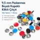 9,5 mm paslanmaz metal kapaklı klikıt çıtçıt, bebek giyimde ve çocuk kıyafetlerinde kullanıma uygun, renkli kapak ile şık