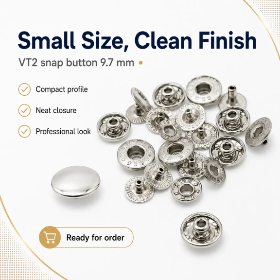 VT2 Çıtçıt Düğme 10 mm Metal Cüzdan Çıtçıtı 144 Adet / Paket C0021