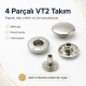 VT2 Çıtçıt Düğme 10 mm Metal Cüzdan Çıtçıtı 144 Adet / Paket C0021