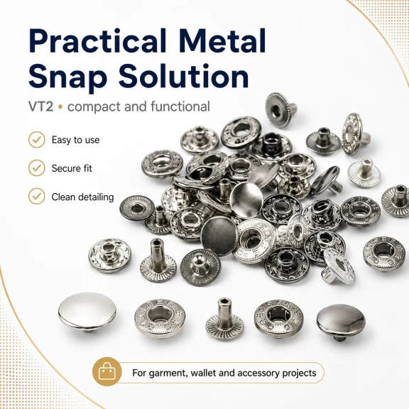 VT2 Çıtçıt Düğme 10 mm Metal Cüzdan Çıtçıtı 144 Adet / Paket C0021