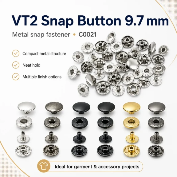 VT2 Çıtçıt Düğme 10 mm Metal Cüzdan Çıtçıtı 144 Adet / Paket C0021