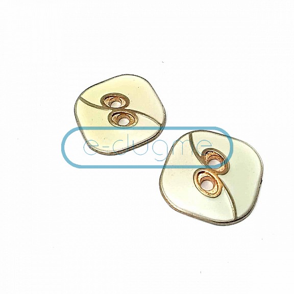 Square Enameled Button With Two Holes 25 mm - 40 Size D 0020