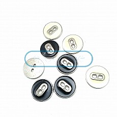Enameled Plain Button with Two Holes 17 mm - 27 Size D 0021