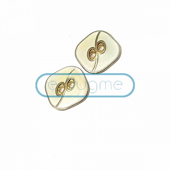 Square Enameled Button With Two Holes 23 mm - 35 Size D 0022