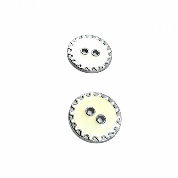 22 mm - 35 Boy Kenarları Zikzak Desenli  Mineli 2 Dikme Düğme D 0018