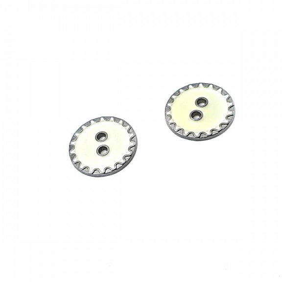 22 mm - 35 Boy Kenarları Zikzak Desenli  Mineli 2 Dikme Düğme D 0018