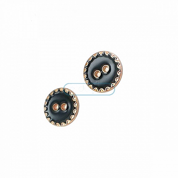 17 mm - 27 Boy Kenarları Zikzak Desenli  Mineli 2 Dikme Düğme D 0019