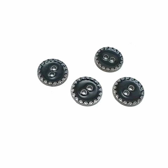 17 mm - 27 Boy Kenarları Zikzak Desenli Mineli 2 Dikme Düğme D 0019