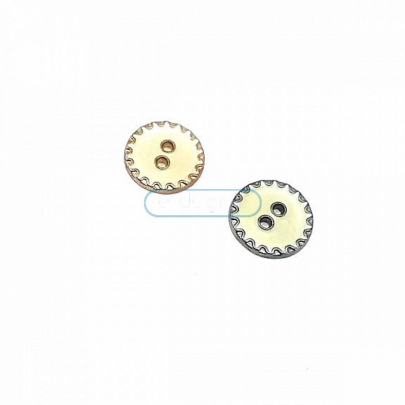 17 mm - 27 Boy Kenarları Zikzak Desenli  Mineli 2 Dikme Düğme D 0019