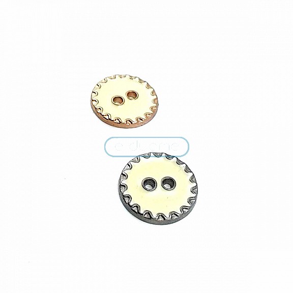 17 mm - 27 Boy Kenarları Zikzak Desenli  Mineli 2 Dikme Düğme D 0019