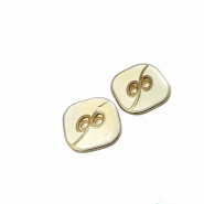Kare Mineli İki Delikli Düğme 23 mm - 35 Boy D 0022