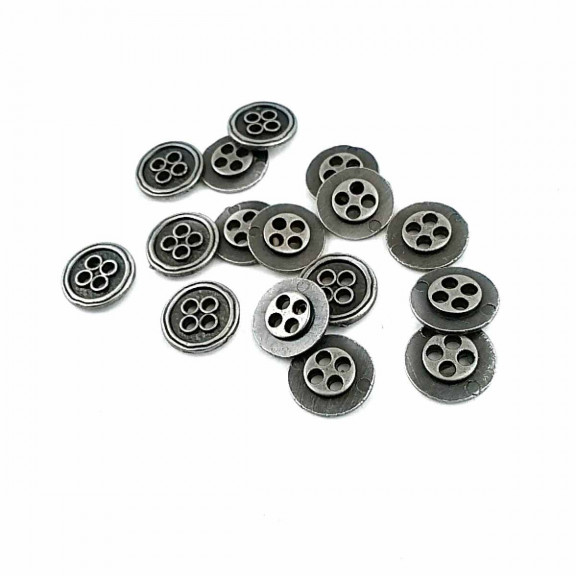 Metal Dört Delikli Düğme 13 mm - 21 Boy D 0026