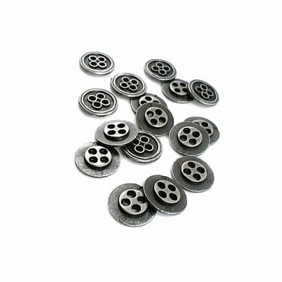 Metal Dört Delikli Düğme 13 mm - 21 Boy D 0026