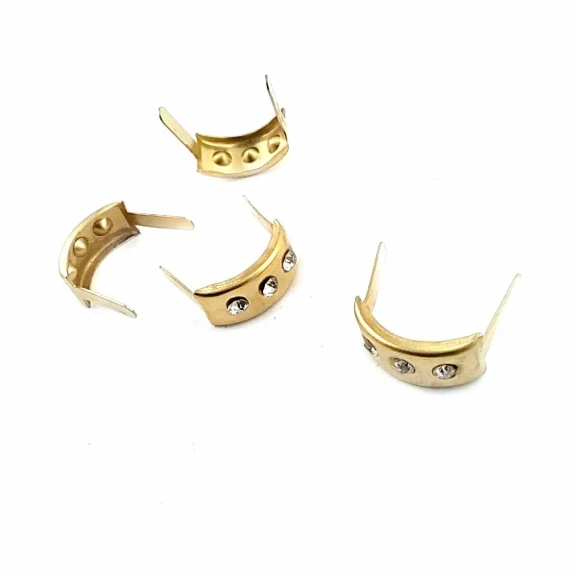 18 x 9 mm Üç taşlı Metal Fiyonk F0001