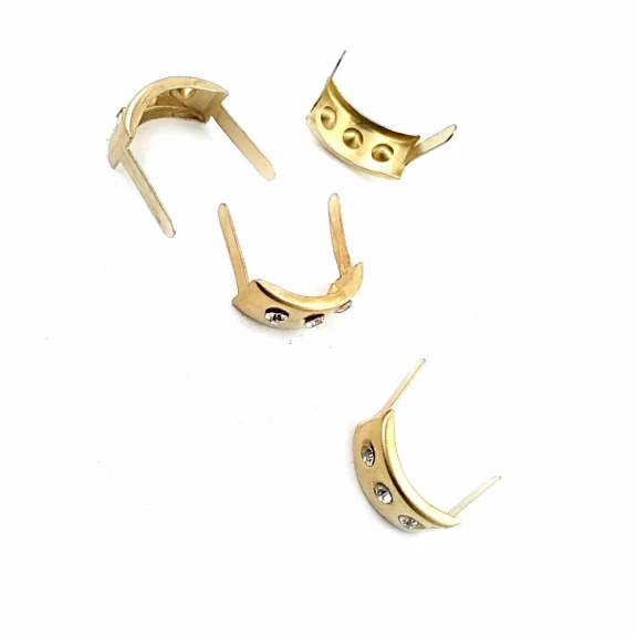 18 x 9 mm Üç taşlı Metal Fiyonk F0001