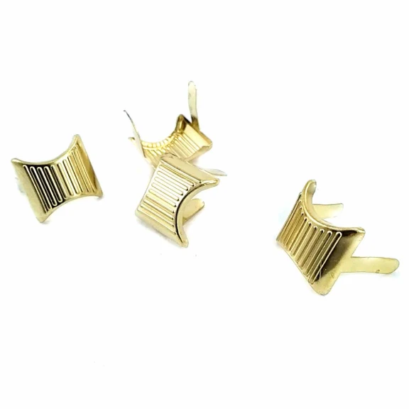 17 x 17.50  mm Çizgili Metal Fiyonk F0002