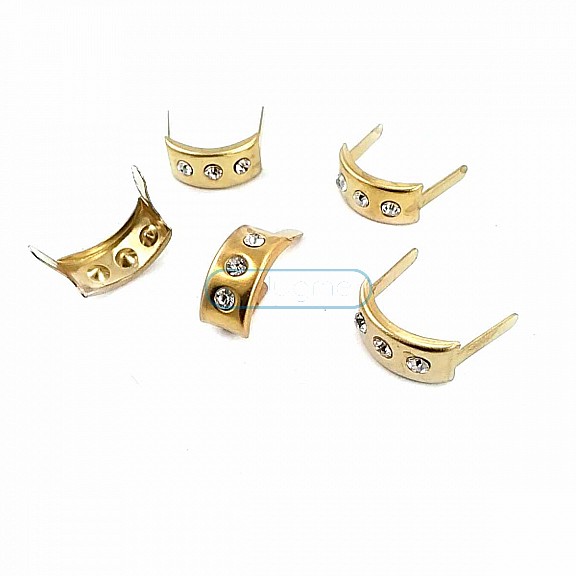 17.5 x 7.5 mm Üç taşlı Metal Fiyonk F0009