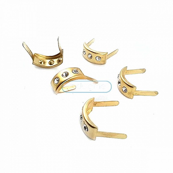 17.5 x 7.5 mm Üç taşlı Metal Fiyonk F0009