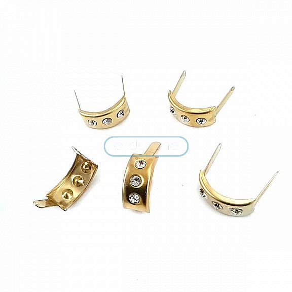 17.5 x 7.5 mm Üç taşlı Metal Fiyonk F0009