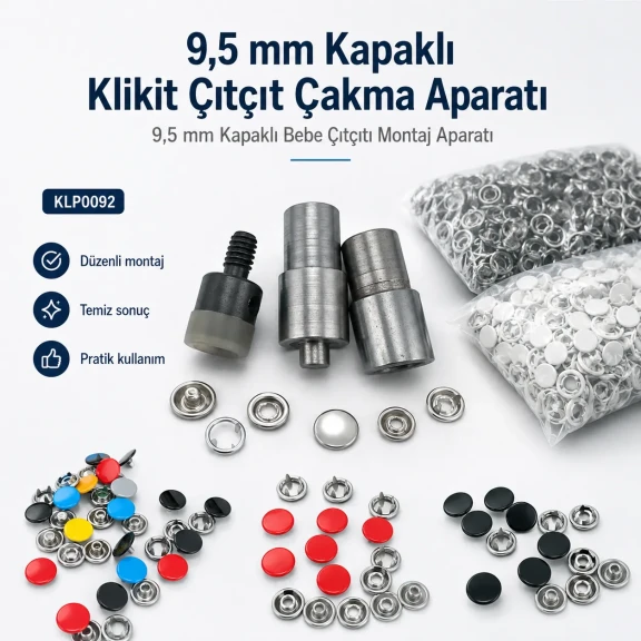 Capped Prong Snap Setting Die for 9.5 mm / 0.37 in Snap Fasteners, High-Precision Tool for Flawless Snap Installation