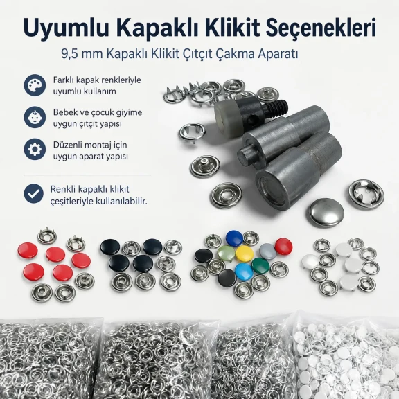 Capped Prong Snap Setting Die for 9.5 mm / 0.37 in Snap Fasteners, High-Precision Tool for Flawless Snap Installation