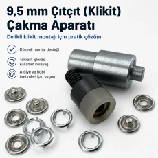 9,5 mm Çıtçıt Klikıt Çakma Aparatı - Delikli Klikıt Montaj Kalıbı KLP0095