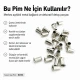 Suzan Saç Pim 4 mm İç Çap - Boru Yüksekliği 6,5 mm 1000 Adet B0018, deri ve kumaş aksesuarlar için ideal metal bağlantı