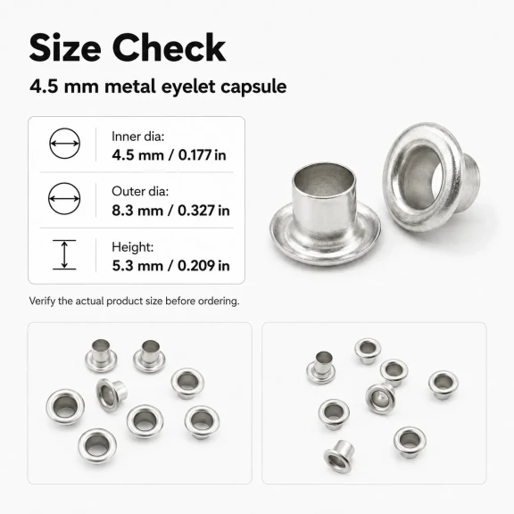 2 No Saç Kuşgözü 4,5 mm İç Çap Plastik veya Metal Pul Seçenekli 250 Adet/Paket - Kaliteli ve dayanıklı kuşgözü, çanta ve