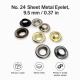 No 24 Kuşgözü Kapsül 9,5 mm Saç Metal 250 Adet/Paket - Estetik ve dayanıklılık sunan zamak kuşgözü
