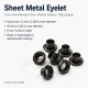 Sheet Metal Eyelet 5.3 mm / 0.209 in Inner Diameter with Washer Options for Textile and Leather Applications