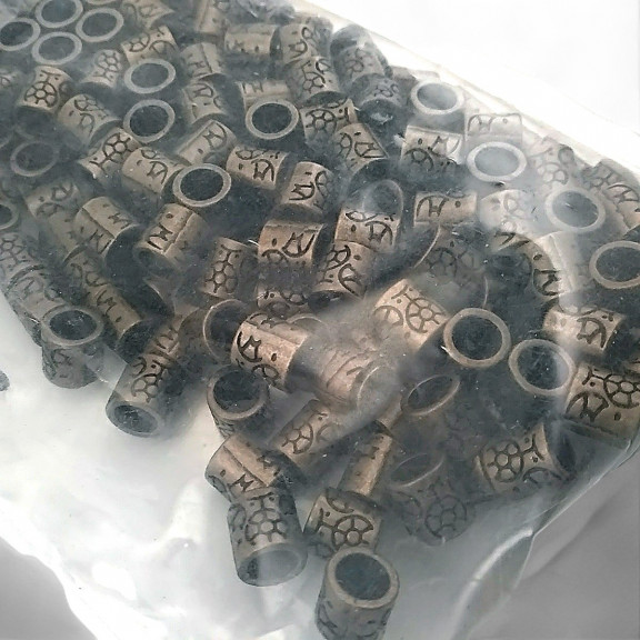 Bağucu Desenli Antik Sarı Metal Boncuk Şekil Giriş 5,8 mm PBB008PROMO