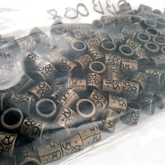 Antique Yellow Metal Bead Shape with Lace Pattern 5.8 mm PBB008PROMO