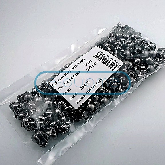 Süs Trok 8.5 mm Siyah Nikel Renk Tırnaklı Saç Trok (500 Ad/Paket) TR0011PK