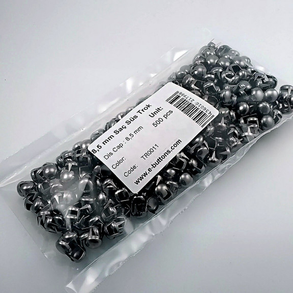 Prong Stud 8.5 mm Six Legged Metal Trok Black Nickel (500 pcs / Package) TR0011PK