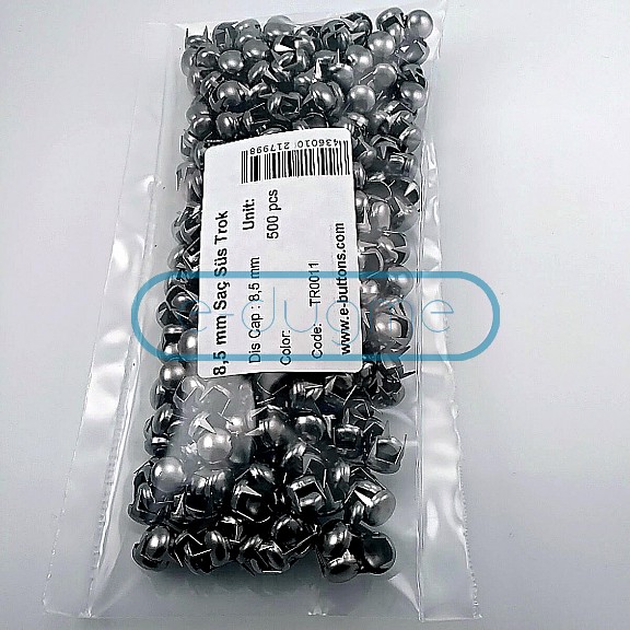 Prong Stud 8.5 mm Six Legged Metal Trok Black Nickel (500 pcs / Package) TR0011PK
