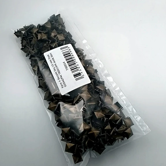 Süs Trok 10 mm Antik Sarı Renk Piramit Tırnaklı Saç Trok (500 Ad/Paket) TR0014PKA