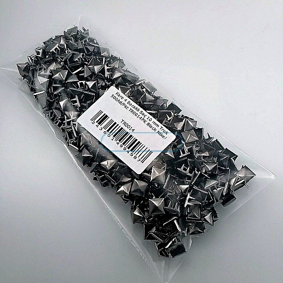 Prong Stud 10 mm Four Legged Pyramid Patterned Black Nickel Metal Trok (500 pcs / Package) TR0014PKB